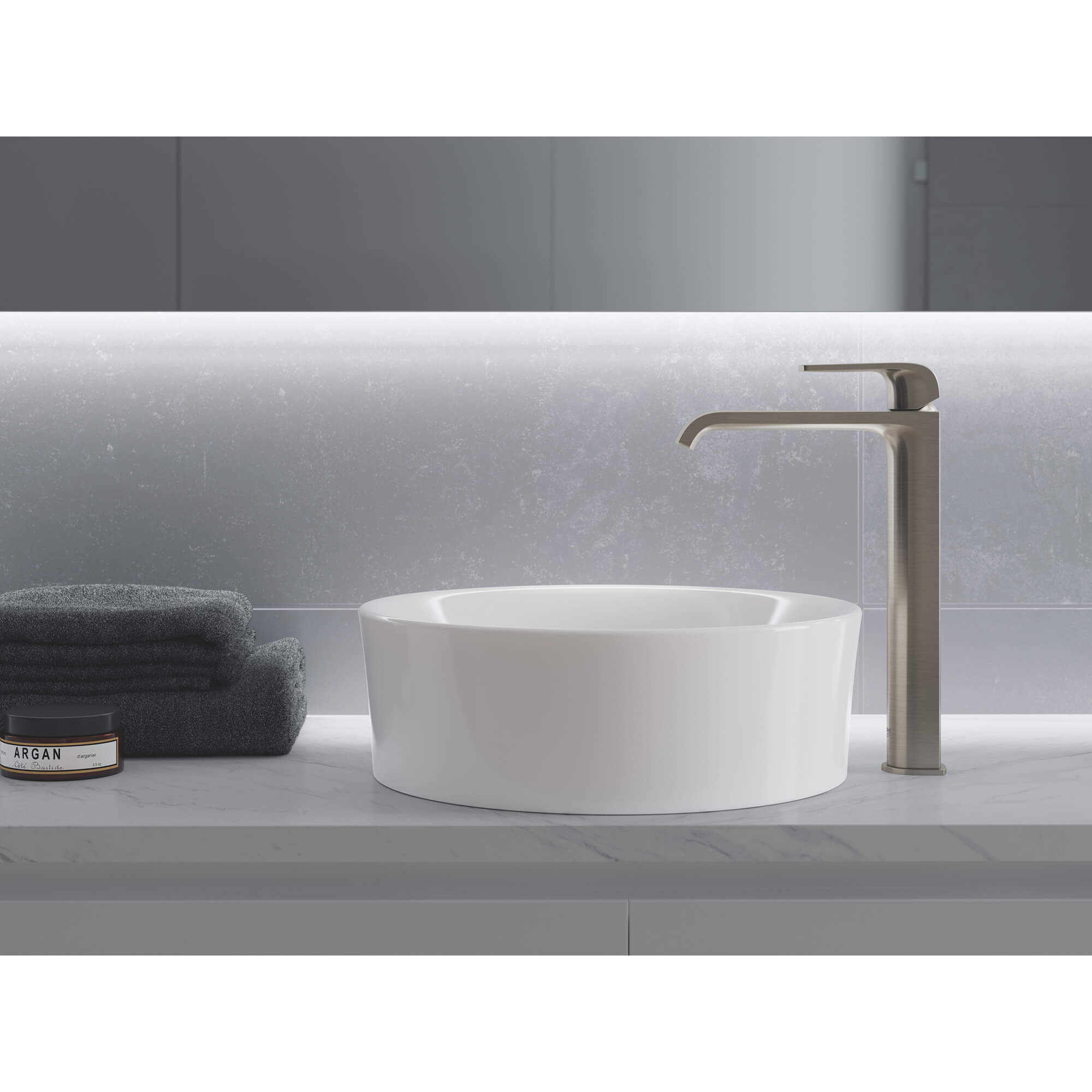 Single Hole SingleHandle Deck Mount Vessel Sink Faucet 1.2 GPM